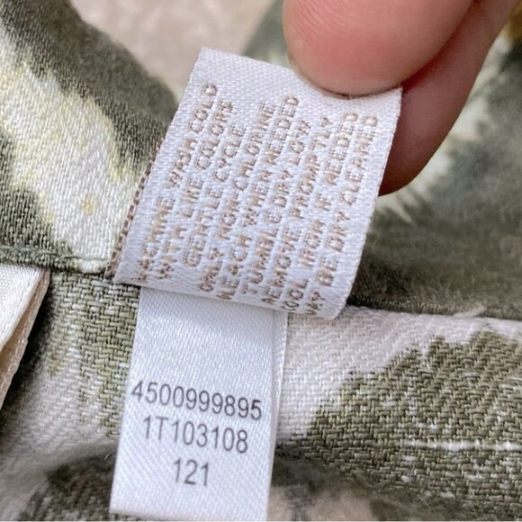 Chico’s Green Yellow Graphic Print Open Front Light Jacket XL - Picture 7 of 13